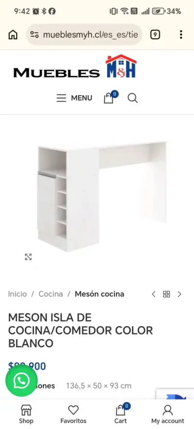 Mesón isla de cocina cafe - miniatura 1