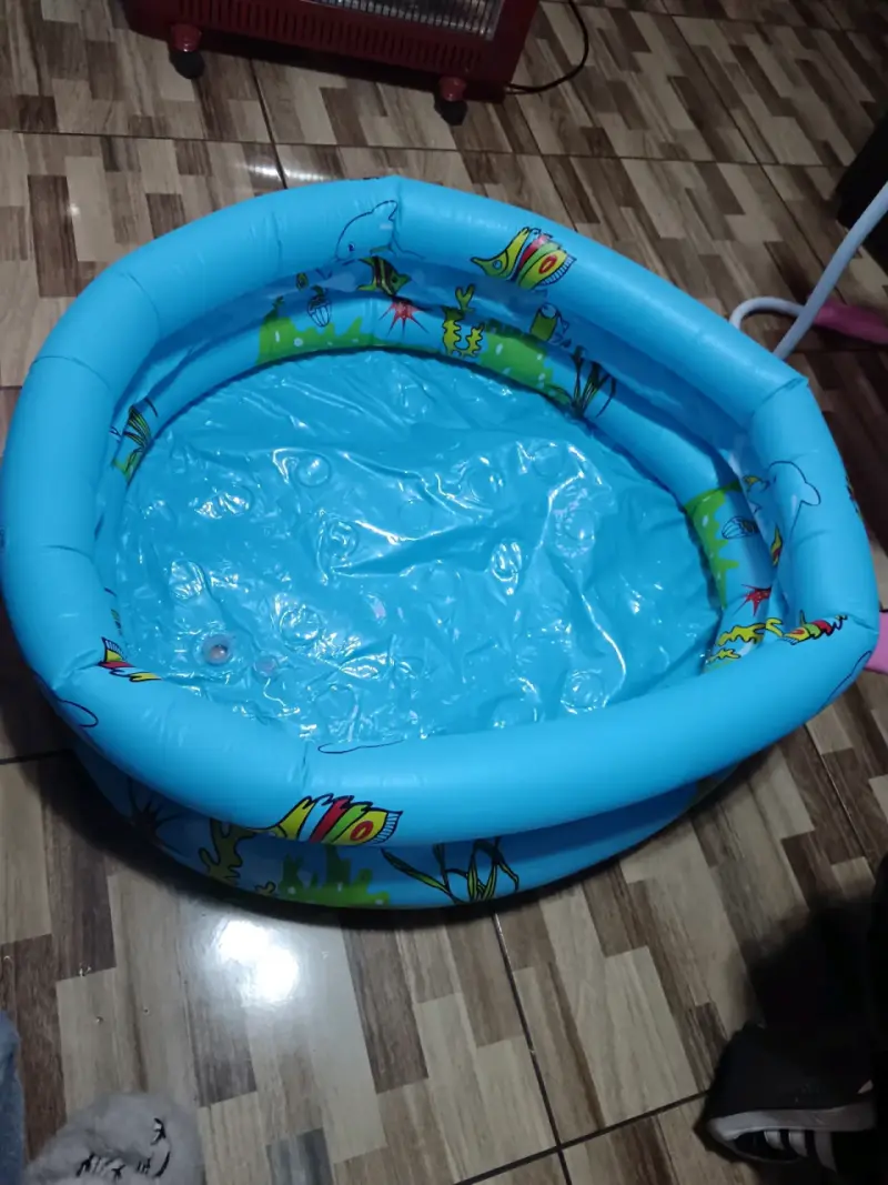 Piscina inflable infantil azul - 2