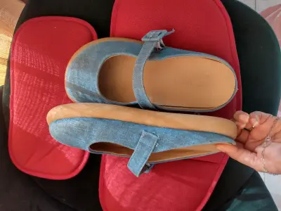 Zapatos planos azules de lona - miniatura 2
