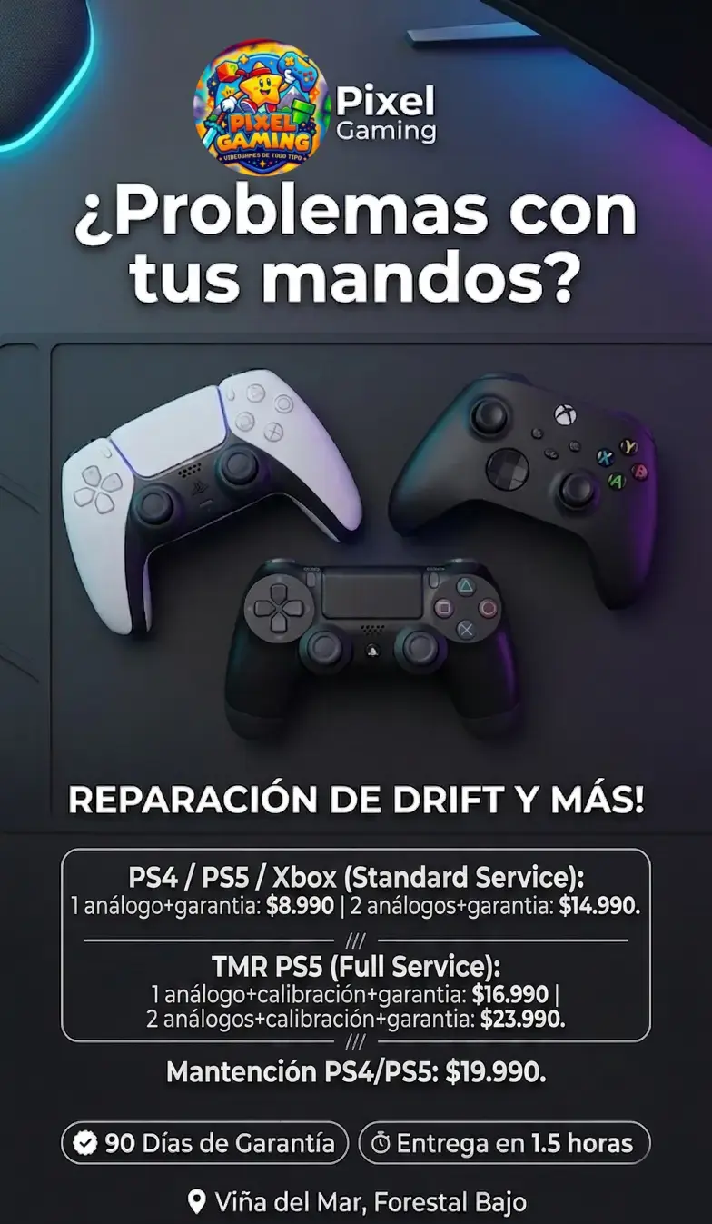Reparación controles PS4/PS5/Xbox