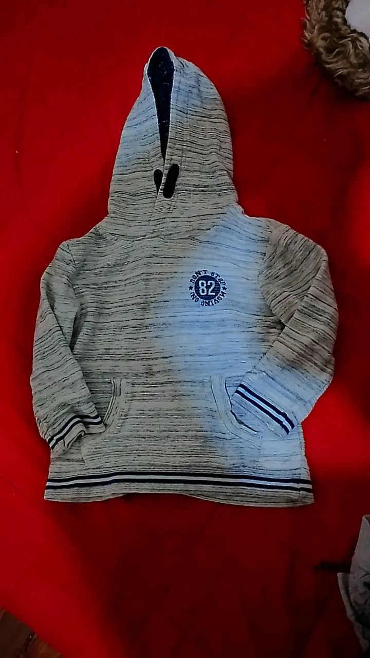 Polerón gris con capucha