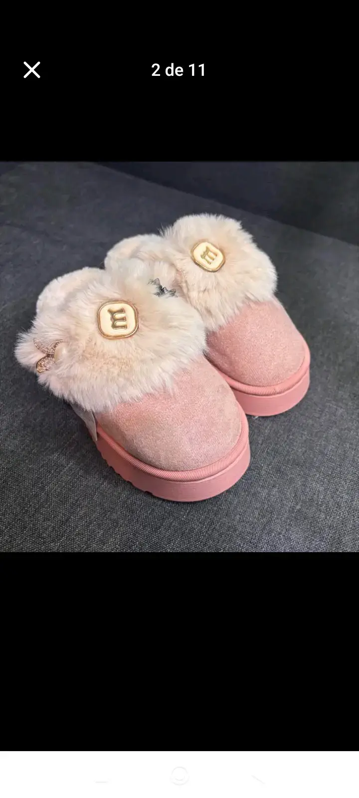 Pantuflas rosadas con peluche - 1