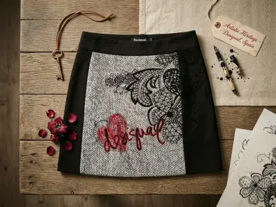 Falda Desigual estampada negra - miniatura 1