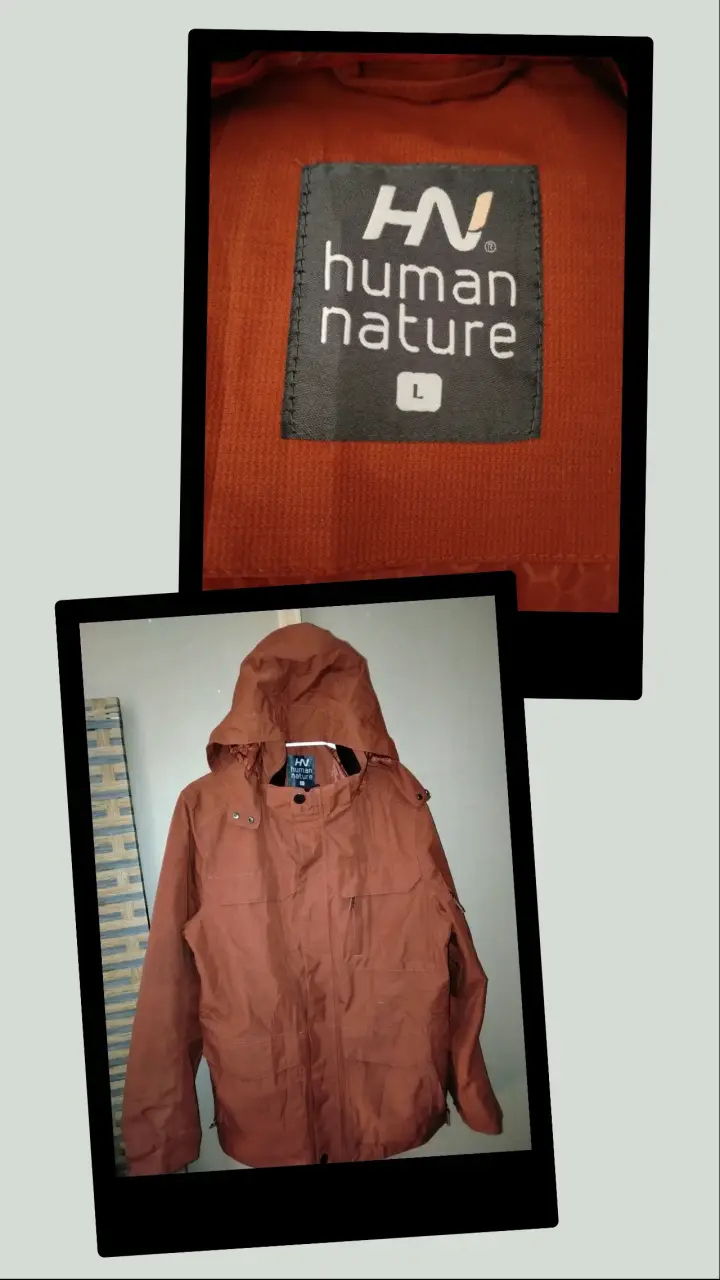 Chaqueta impermeable human nature naranja
