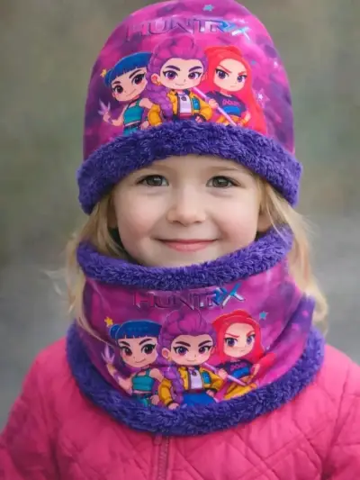 Set de gorro y bufanda infantil de niña - miniatura 1