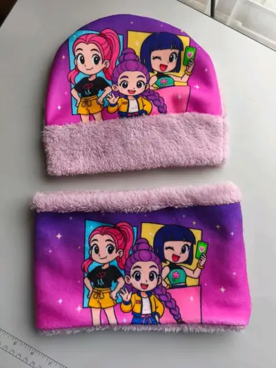 Set de gorro y bufanda infantil de niña - miniatura 2