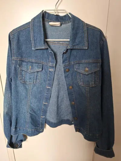 Chaqueta de mezclilla azul mujer - miniatura 1