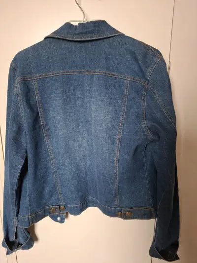 Chaqueta de mezclilla azul mujer - miniatura 2