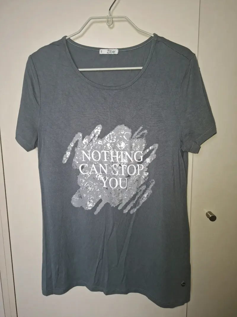 Polera gris "Nothing Can Stop You"