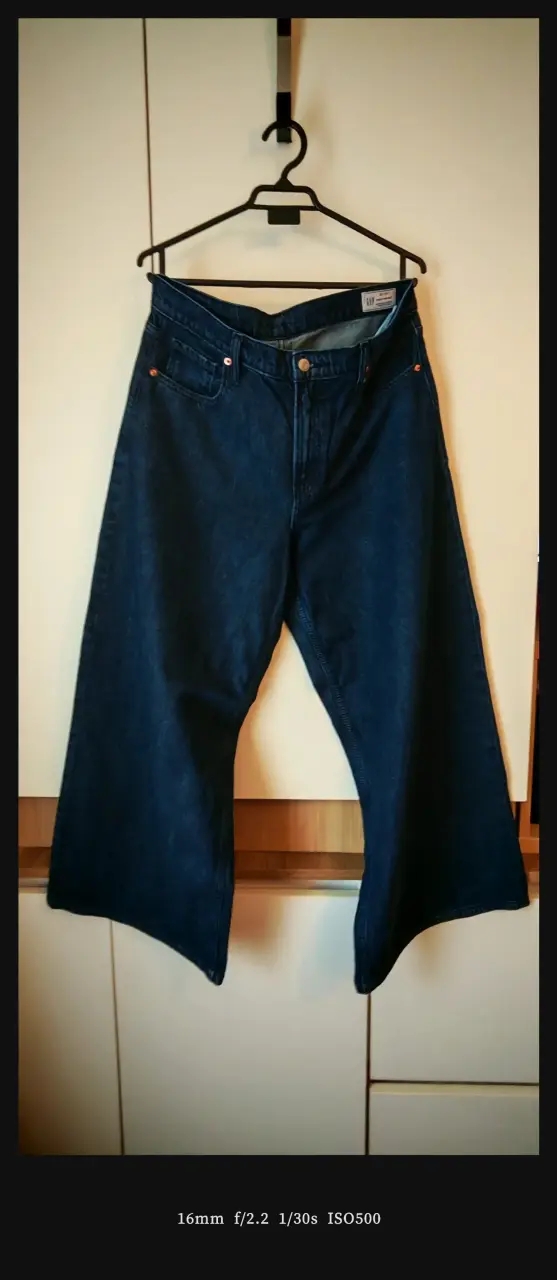 Jeans anchos azul oscuro - 1