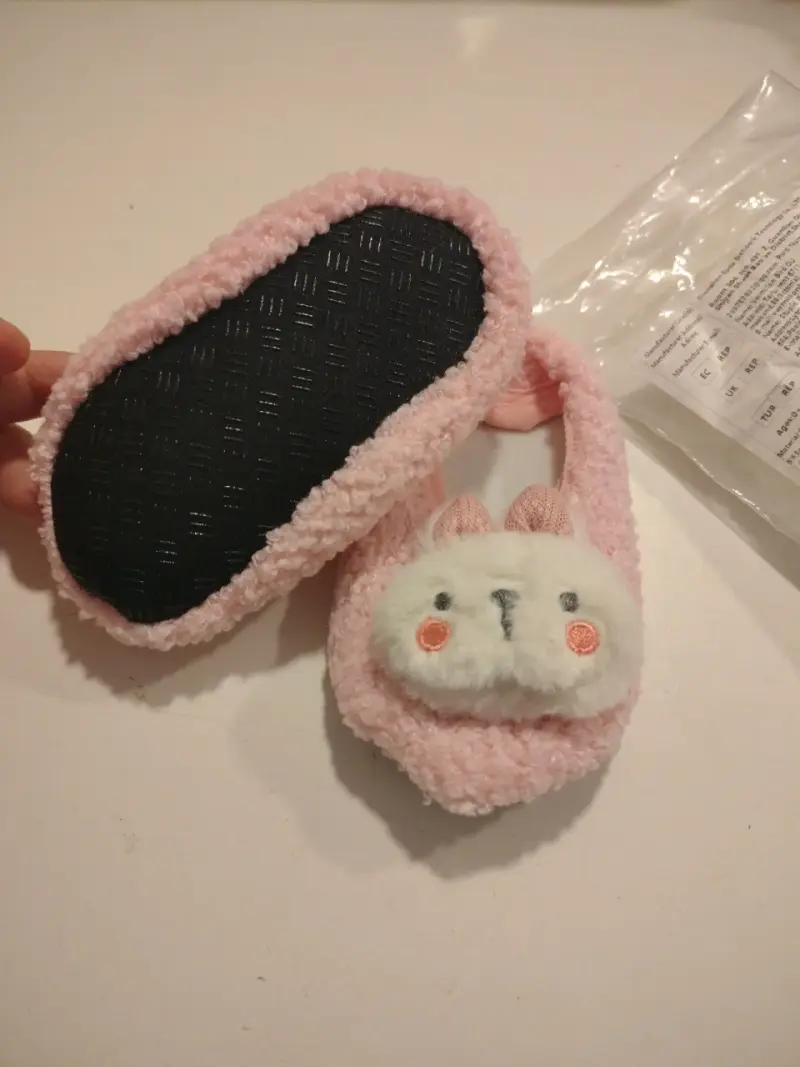 Pantuflas rosadas de conejo para bebé - 2