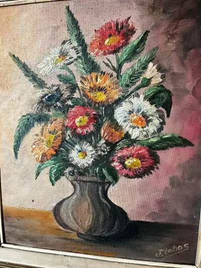 Pintura al óleo de flores - miniatura 4