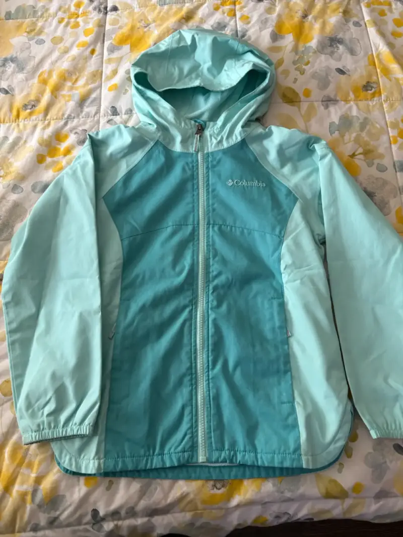 Chaqueta Columbia turquesa con capucha - 1