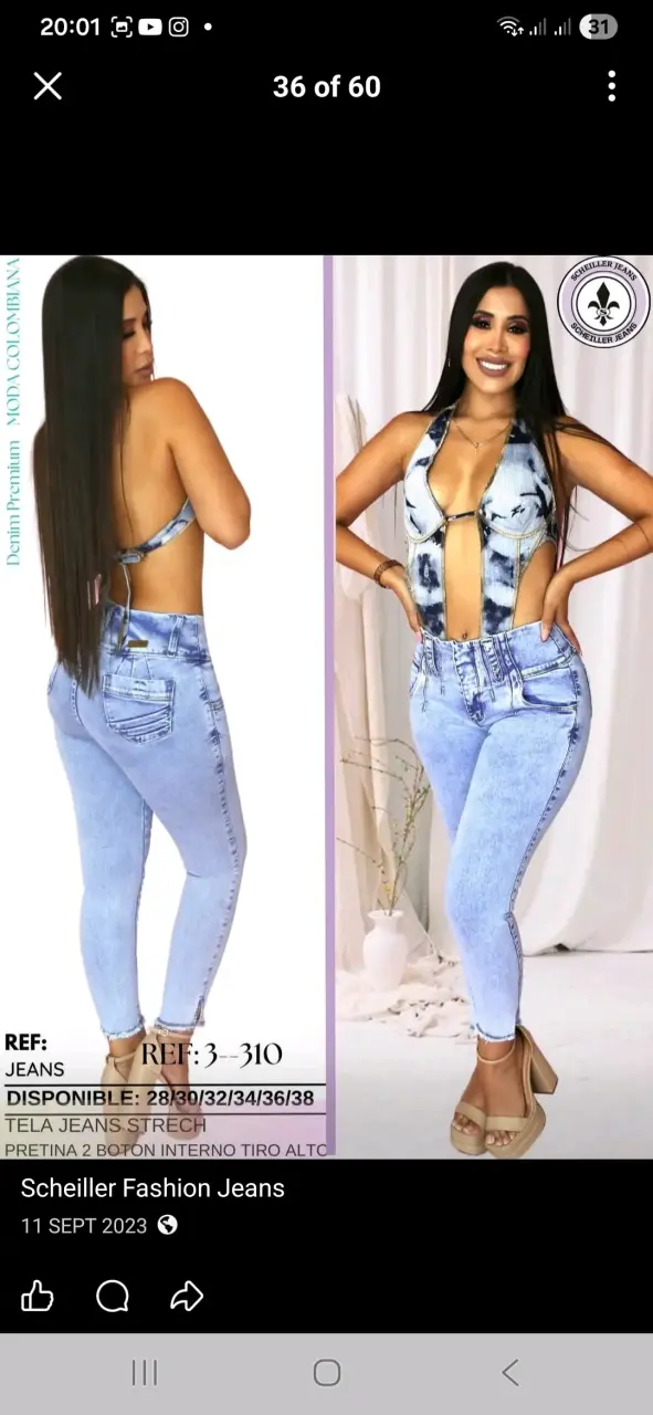 Pantalón Jean Color Vino - 3
