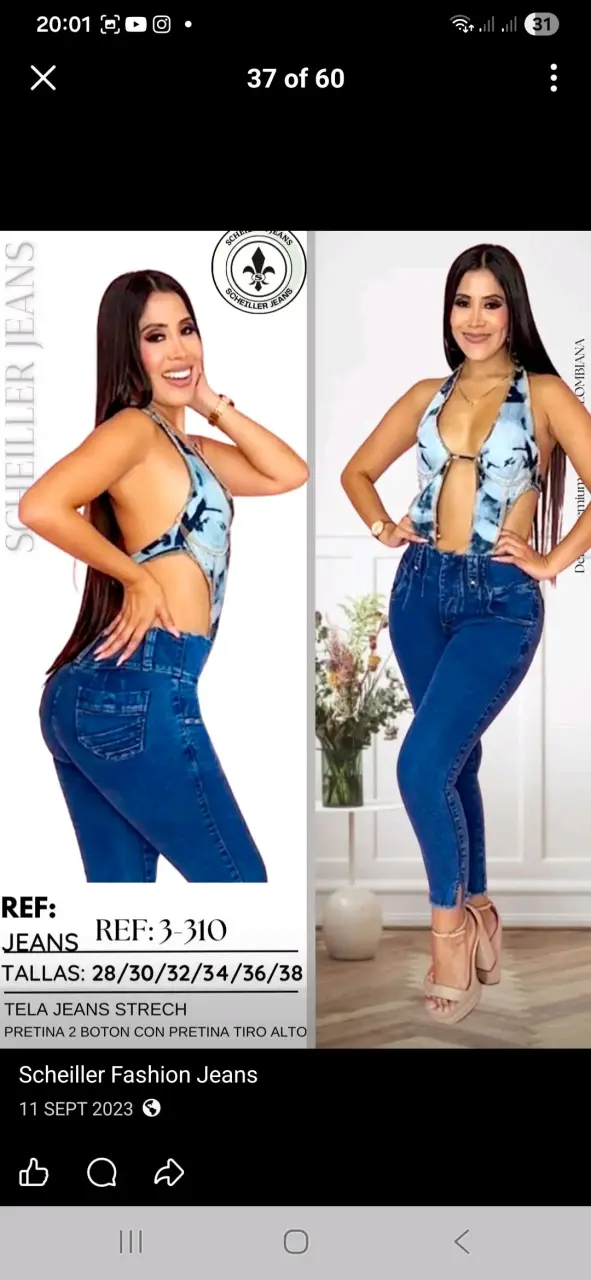 Pantalón Jean Color Vino - 4