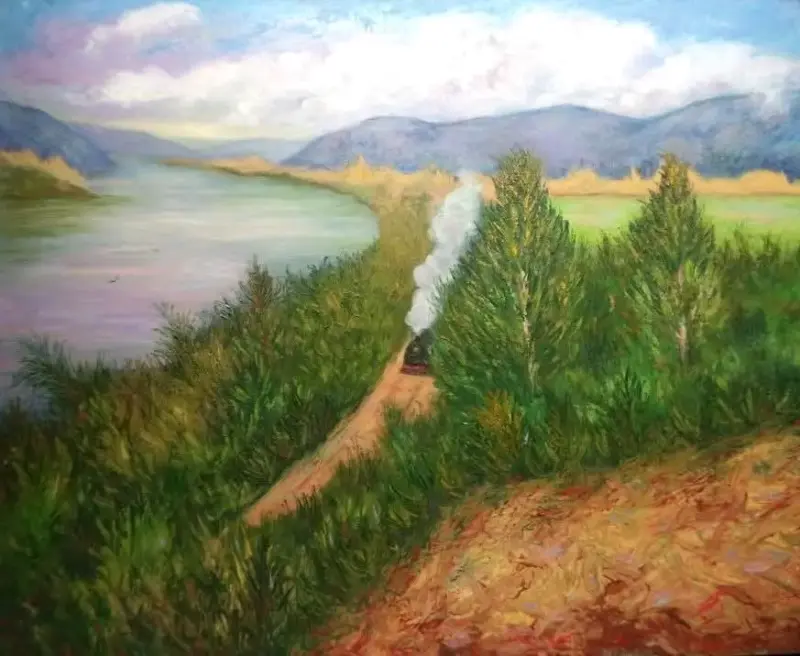 Paisaje Al Oleo Original cerca Valdivia