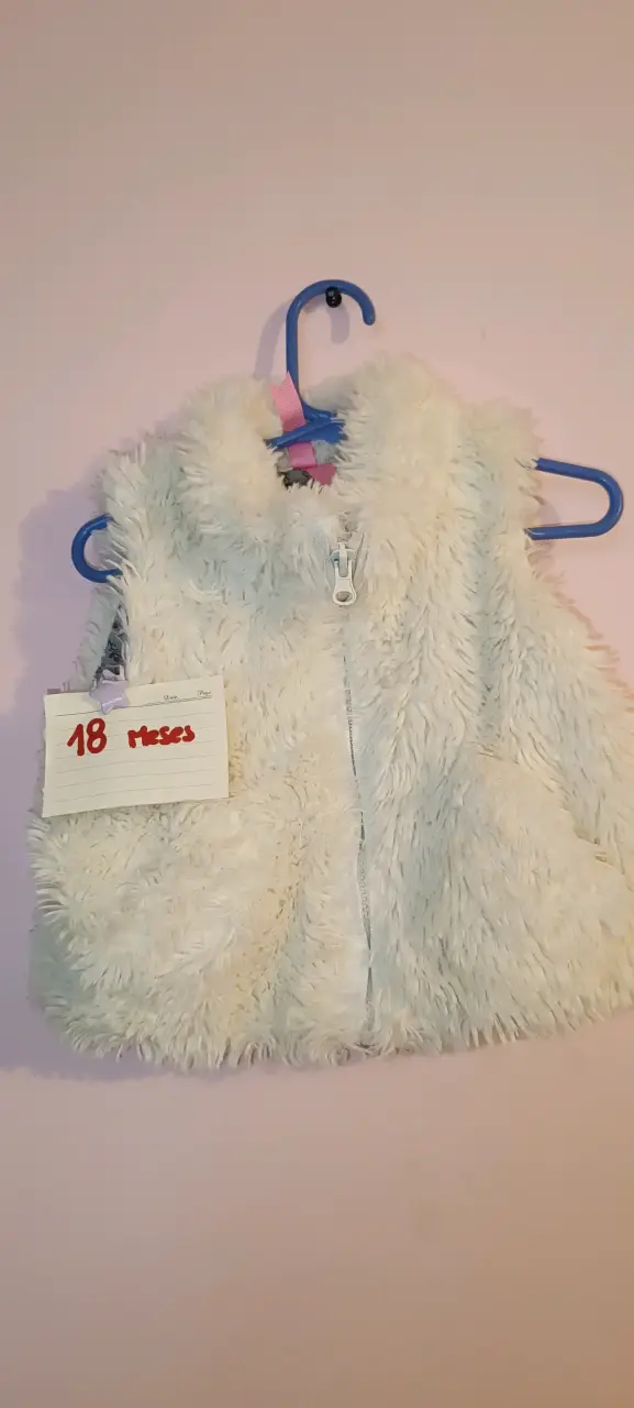 Chaleco blanco de peluche bebé - 1