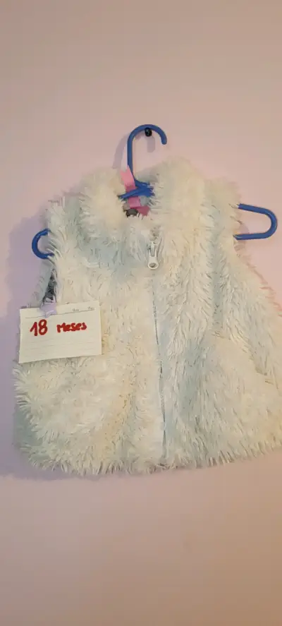 Chaleco blanco de peluche bebé - miniatura 1