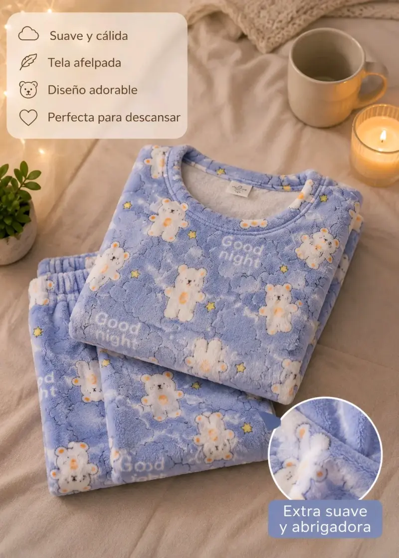 Pijama azul con ositos
