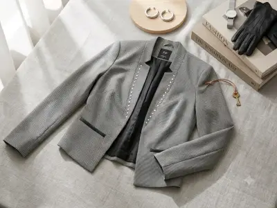 Blazer gris con detalles brillantes - miniatura 1
