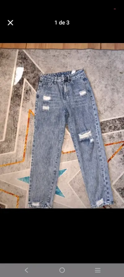 Jeans azul desgastados unisex - miniatura 1