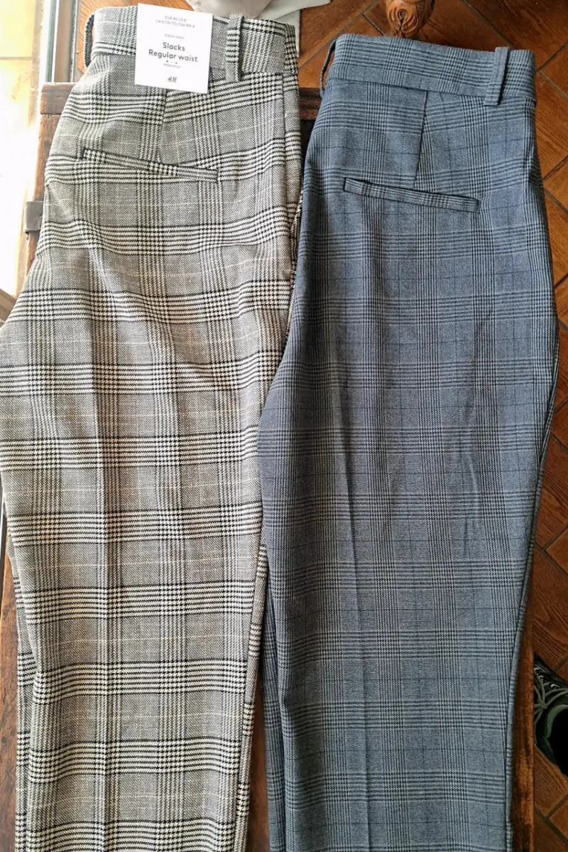 Pantalones de vestir a cuadros hym - 1