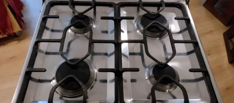 Cocina a gas de acero inoxidable - 1