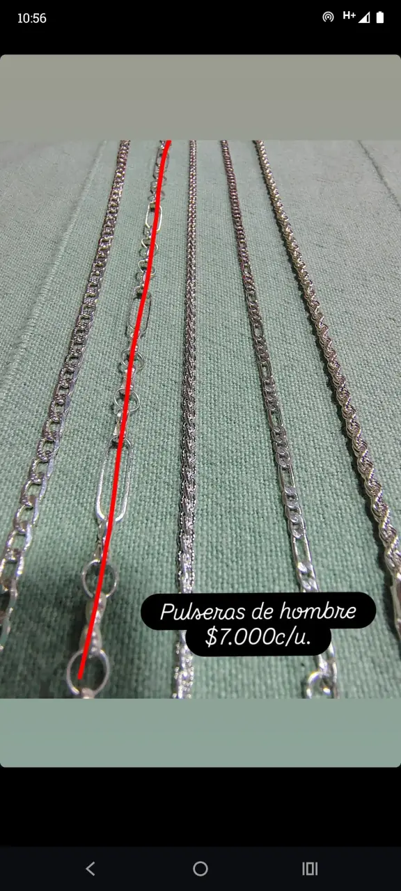 Pulsera de hombre plateada