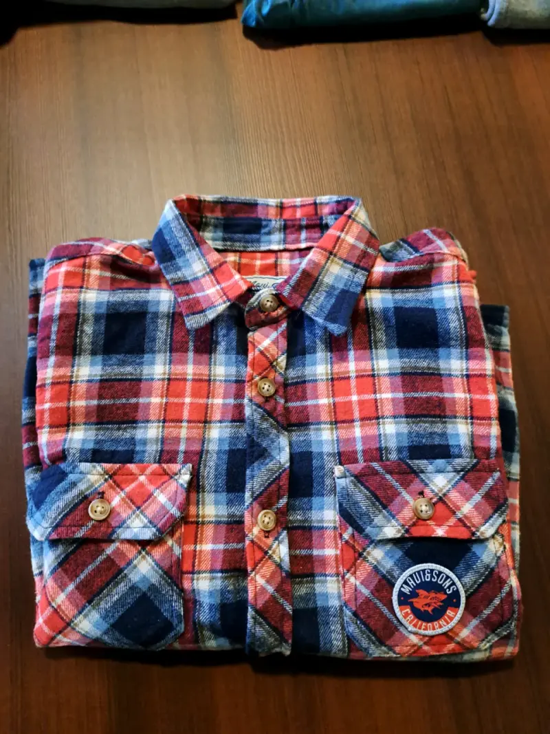 Camisa a cuadros roja y azul. Algodón