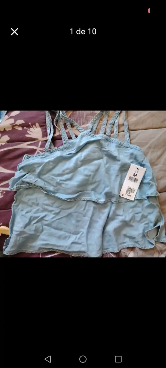 Blusa celeste con tirantes