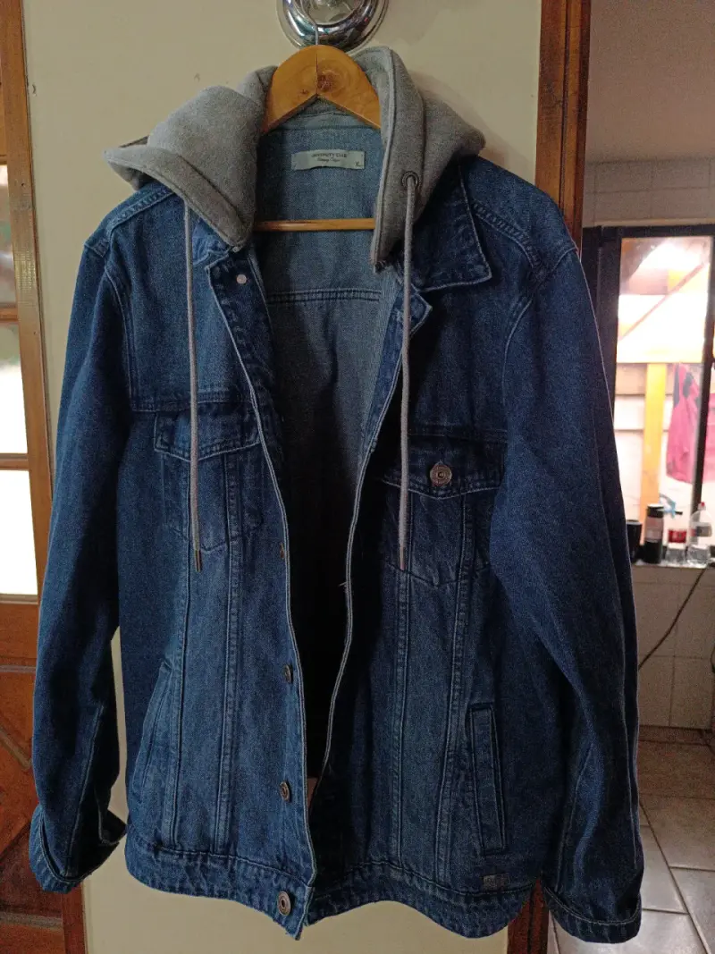 Chaqueta mezclilla con capucha XL - 1