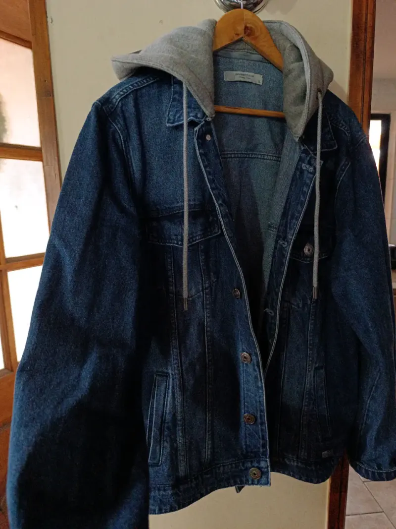 Chaqueta mezclilla con capucha XL - 3
