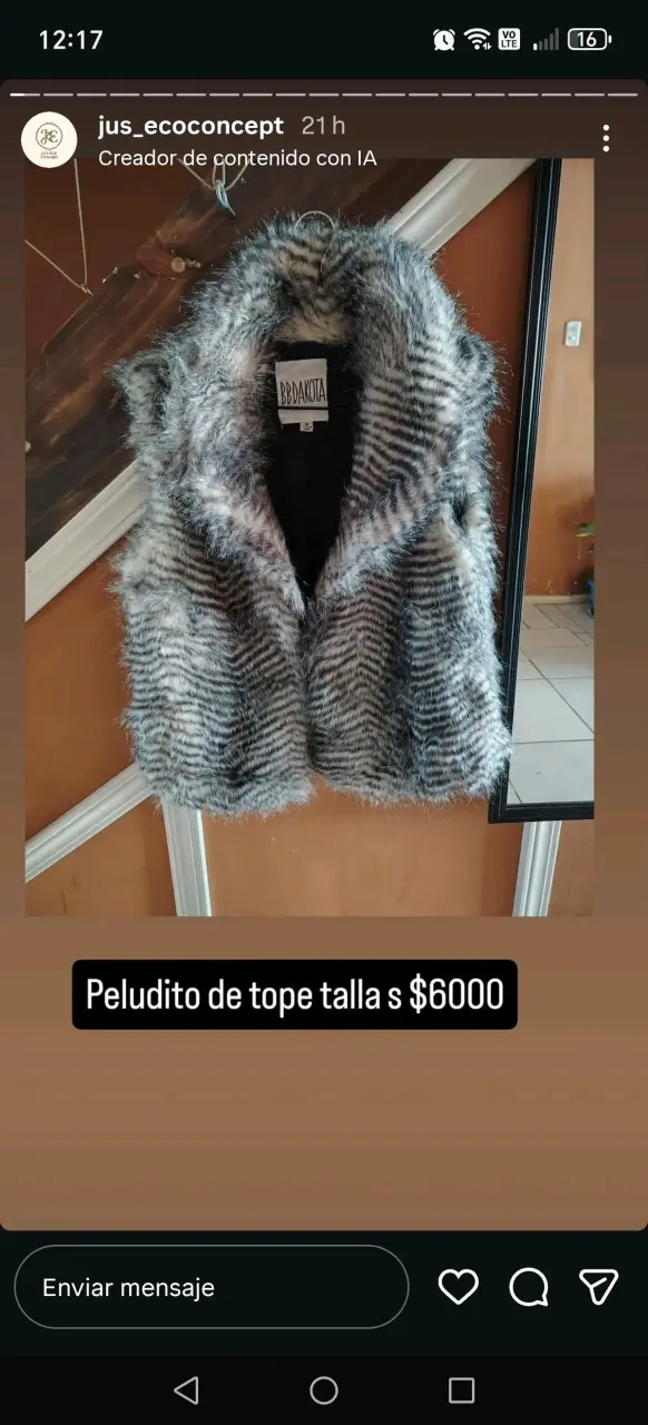 Chaleco peludo BB Dakota gris