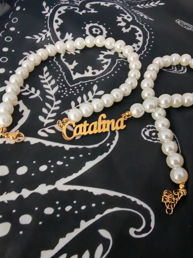 Collar de perlas con nombre - 3