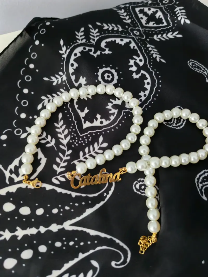 Collar de perlas con nombre - 4