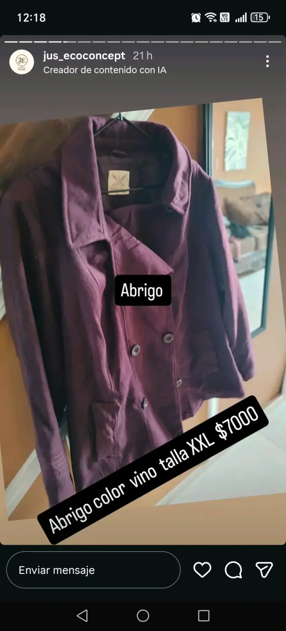Abrigo color vino