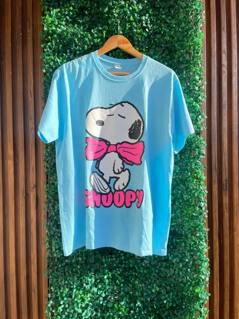 Polera celeste y blanca snopyy - 1
