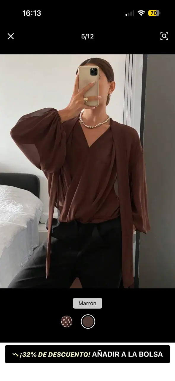 Blusa marrón de gasas - 2