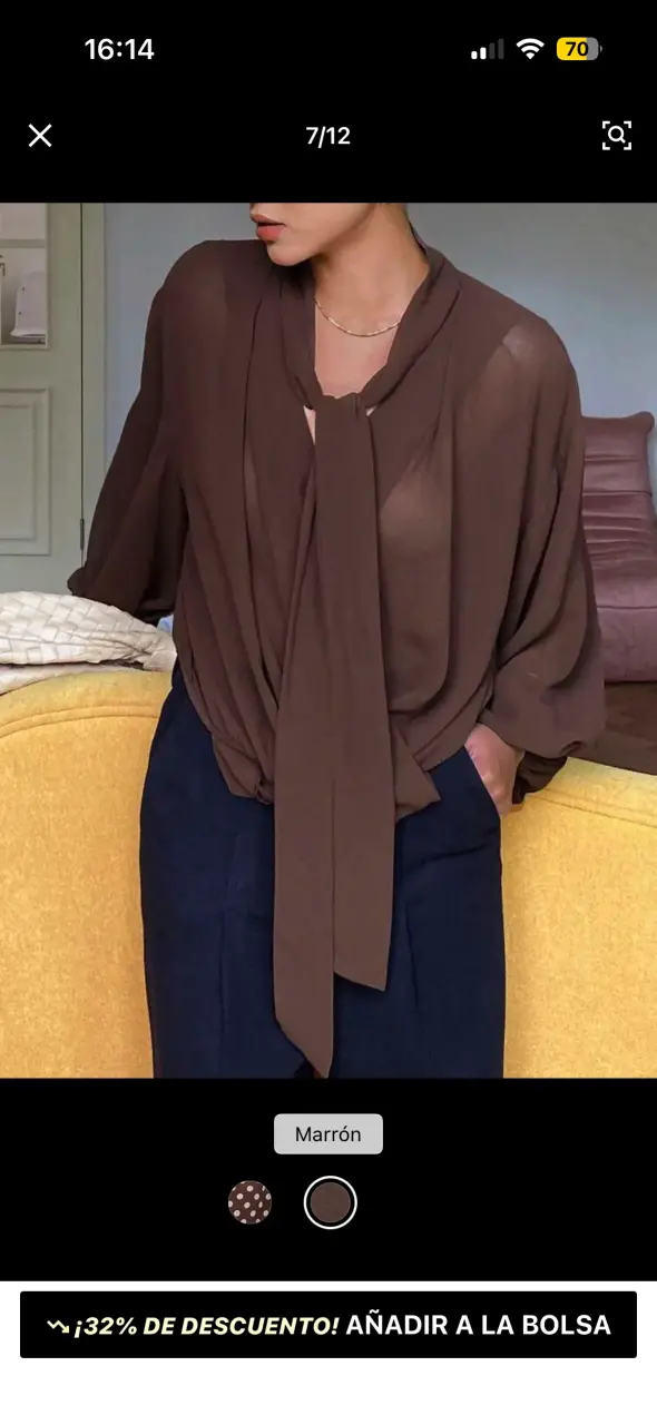 Blusa marrón de gasas - 3