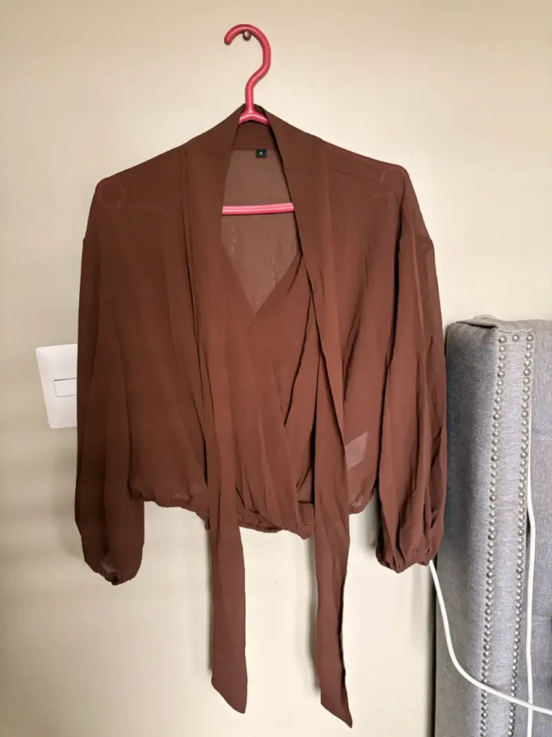 Blusa marrón de gasas - 4