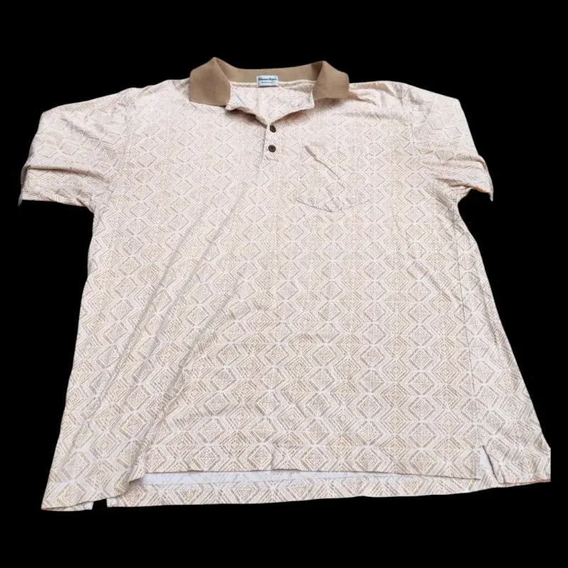 Polera polo beige estampada - 1