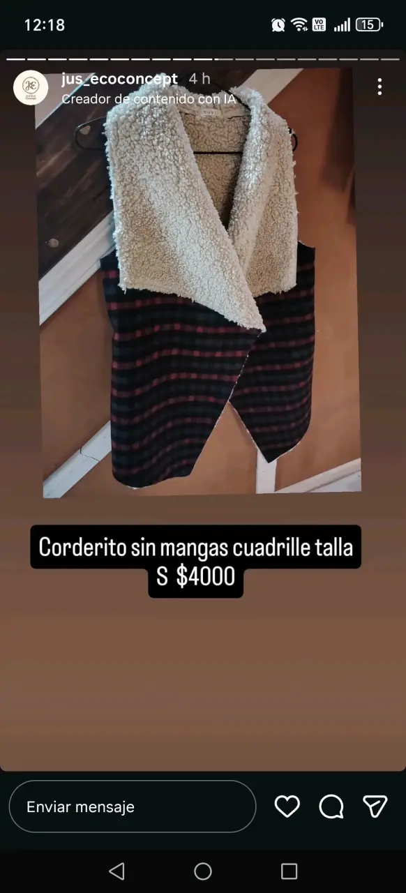 Chaleco sin mangas corderito