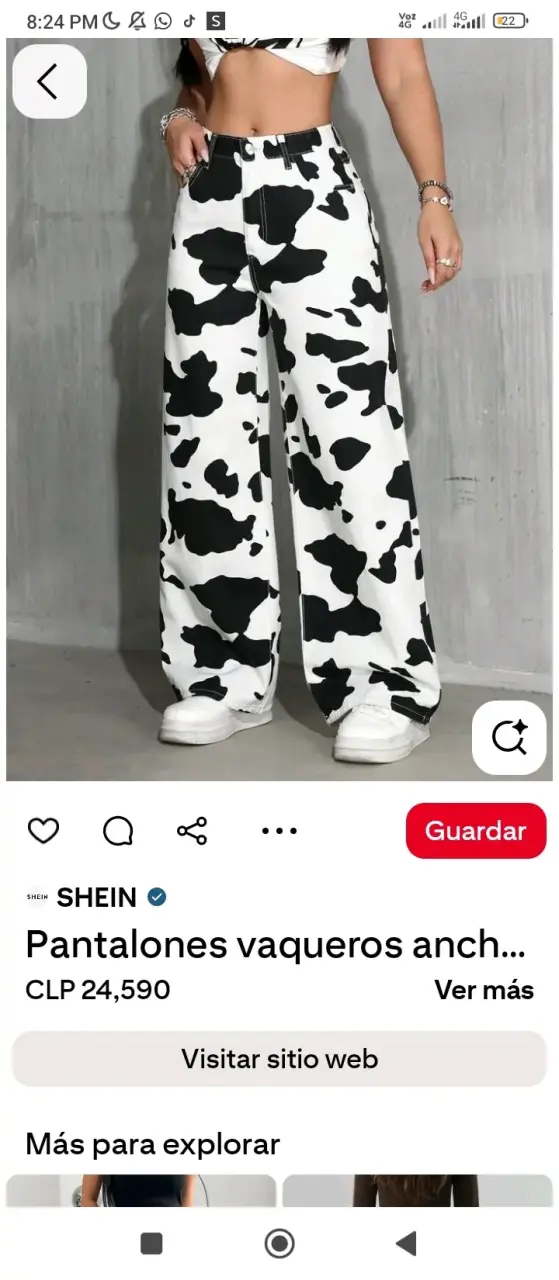 Pantalones wideleg print de vaca - 1