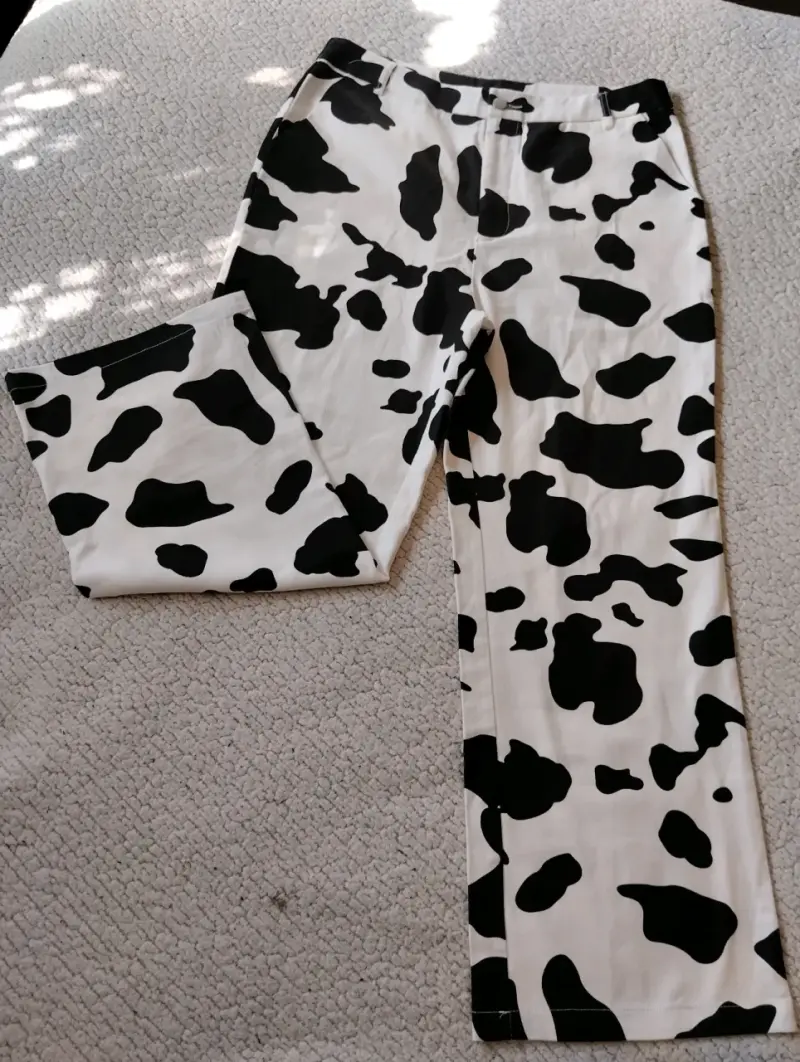 Pantalones wideleg print de vaca - 2