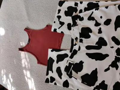 Pantalones wideleg print de vaca - miniatura 3