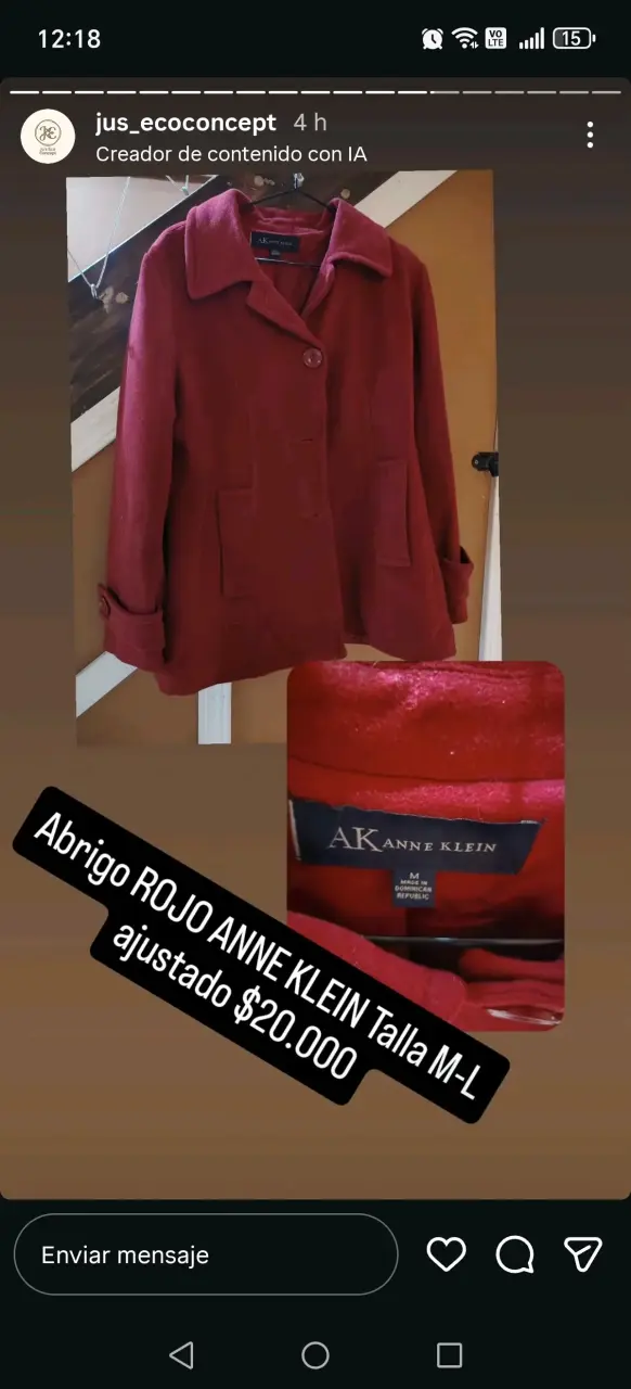Abrigo rojo Anne Klein