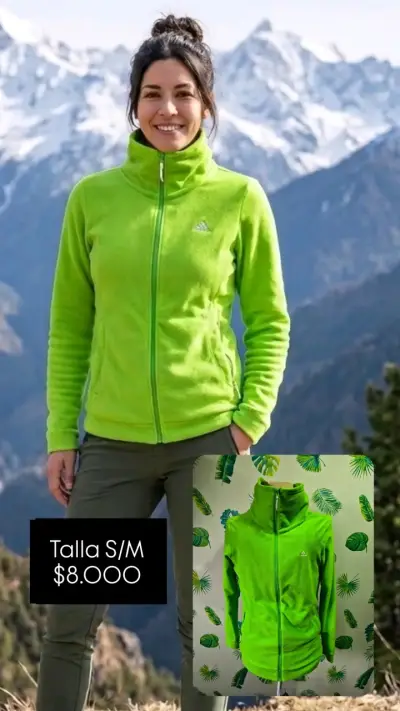 Polar verde con cierre mujer - miniatura 1