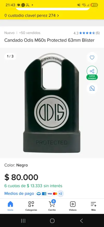 Candado Odis M60S Serie M - miniatura 3