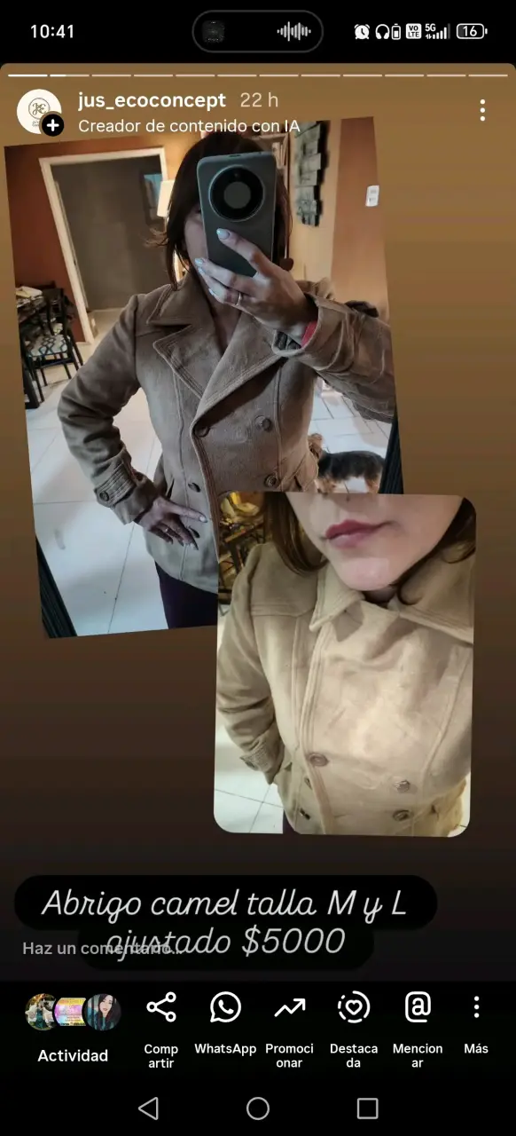 Abrigo camel talla M