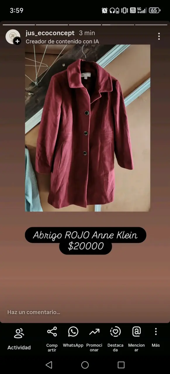 Abrigo rojo Anne Klein